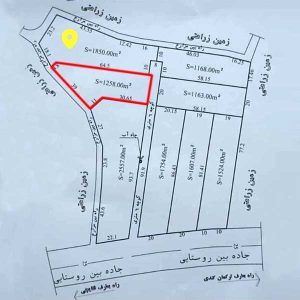 فروش زمین خام خانه باغی 1258 متر مربع بین جاده ترکمان کندی و قلایچی