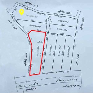 فروش زمین خام خانه باغی 2557 متر مربع بین جاده ترکمان کندی و قلایچی