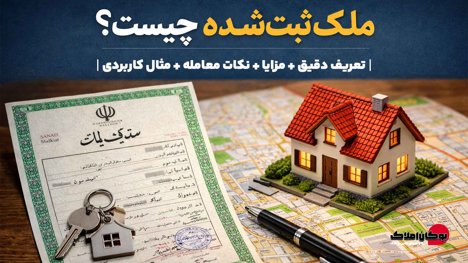 ملک ثبت‌شده چیست؟ | تعریف دقیق + مزایا + نکات معامله + مثال کاربردی بوکان املاک